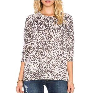 Nation LTD Cheetah Raglan Sweatshirt Beige Women’s Size S Preppy Lounge Wear
